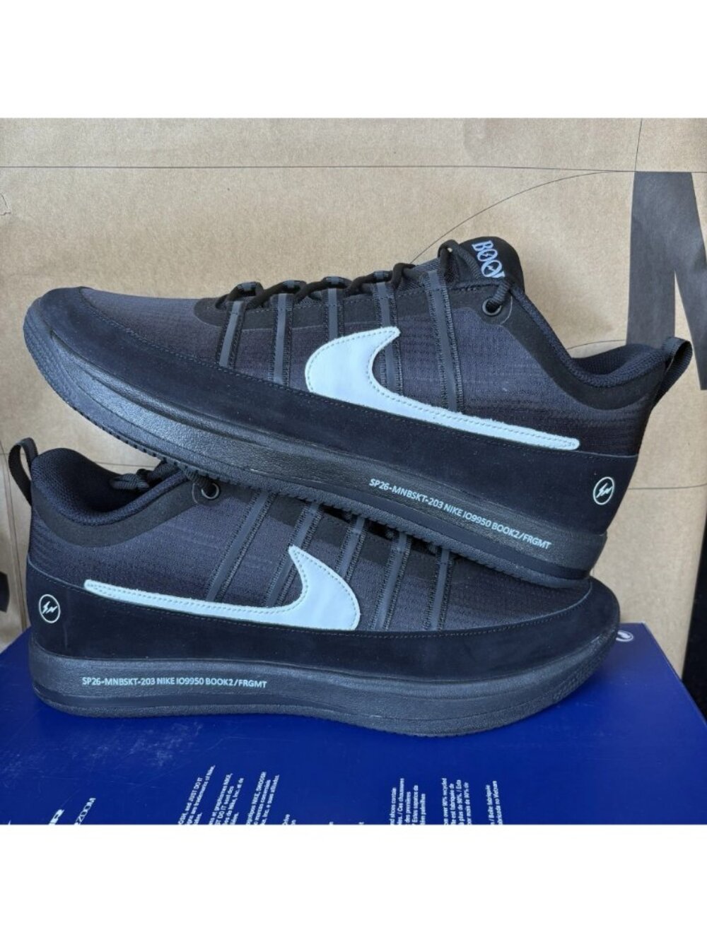 NEW Nike x Fragment Book 2 Black Royal Sport Blue Men Size 13.5 IO9950-900